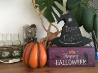 Halloween decorations on the sideboard
