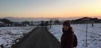 Kath on a sunset walk to Ettenhausen