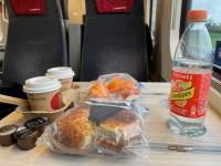 Breakfast on the train on the way to Lausanne