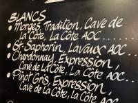 List of white wines at the White Horse Pub in Lausanne