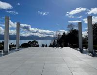 The view from the exit of the Olympic museum in Lausanne