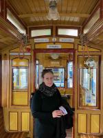 Kath in a Züri Tram in the museum