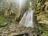 Fox's Falls, with limestone walls to the right and left