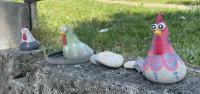 A row of chicken statues at Altschwand