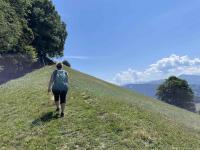 Kath paces her way up the hill at Atzmännig on a hot, hot day