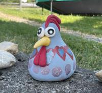 Light-blue chicken statue at Altschwand
