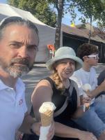 Marco, Kath, and Andrey at the Thai food festival in Lachen