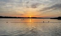 Sunset at Auslikon on a hot night after a swim