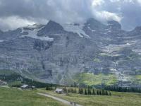 The glaciers of the Jungfrau from the train
