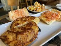 Tortilla Patata and Pan con Tomate at ...ats, just off the Rambla in Barcelona