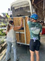 Adi helps open the café in Hottwil