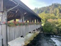 Covered bridge in Glattfelden with some fall foliage