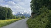 Heading toward the snowy mountains from Siebnen-Galgenen