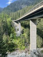 The highway bridge is quite elegantly placed in the landscape