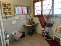 The large and lovingly decorated bathroom at the café in Hottwil
