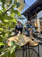 Urs and Marco in the biker's café in Hottwil