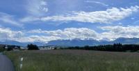 View of the snowy mountains from Tann, when it was still sunny