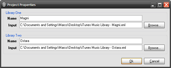 Choose project files